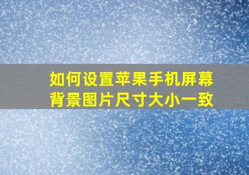 如何设置苹果手机屏幕背景图片尺寸大小一致