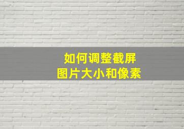 如何调整截屏图片大小和像素