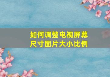 如何调整电视屏幕尺寸图片大小比例