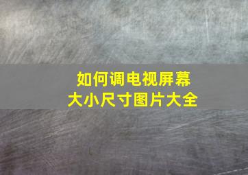 如何调电视屏幕大小尺寸图片大全