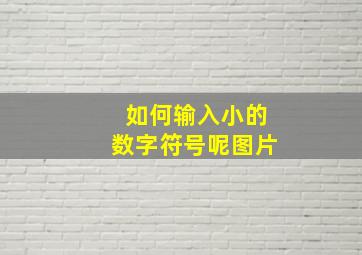 如何输入小的数字符号呢图片