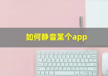 如何静音某个app