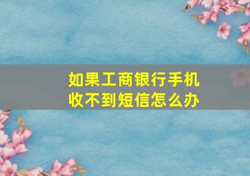 如果工商银行手机收不到短信怎么办