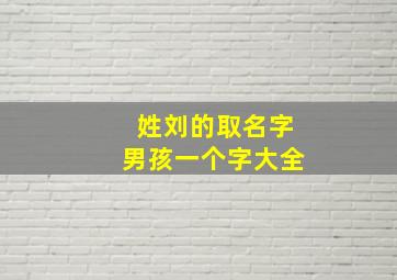 姓刘的取名字男孩一个字大全