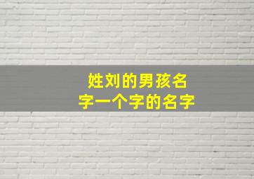 姓刘的男孩名字一个字的名字