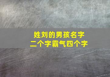 姓刘的男孩名字二个字霸气四个字