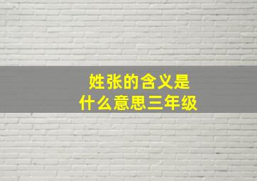 姓张的含义是什么意思三年级