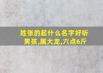 姓张的起什么名字好听男孩,属大龙,六点6斤