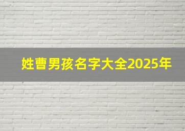 姓曹男孩名字大全2025年