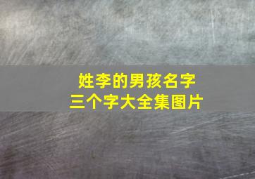 姓李的男孩名字三个字大全集图片