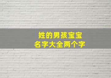 姓的男孩宝宝名字大全两个字