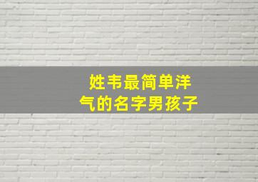 姓韦最简单洋气的名字男孩子