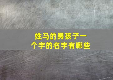 姓马的男孩子一个字的名字有哪些