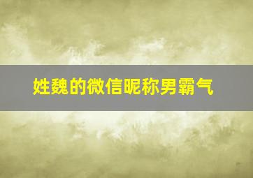 姓魏的微信昵称男霸气