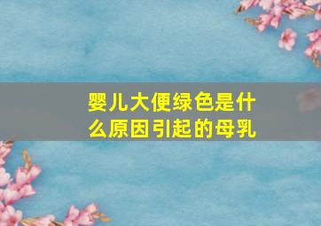 婴儿大便绿色是什么原因引起的母乳