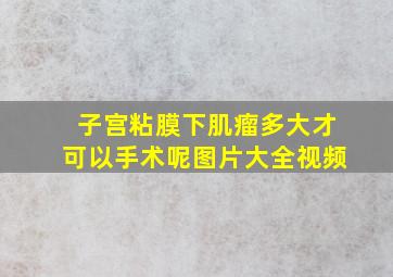 子宫粘膜下肌瘤多大才可以手术呢图片大全视频