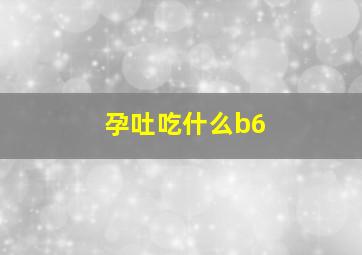 孕吐吃什么b6