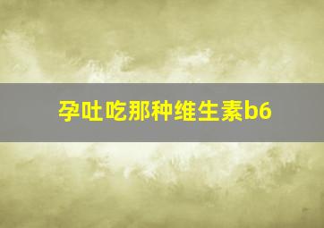 孕吐吃那种维生素b6