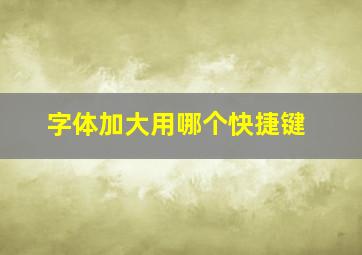 字体加大用哪个快捷键