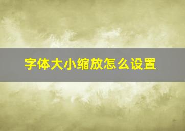 字体大小缩放怎么设置