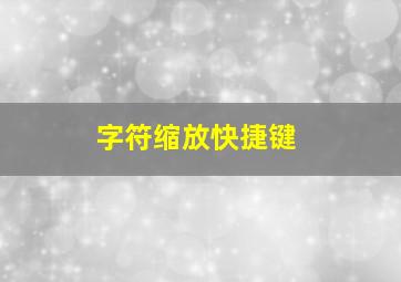 字符缩放快捷键