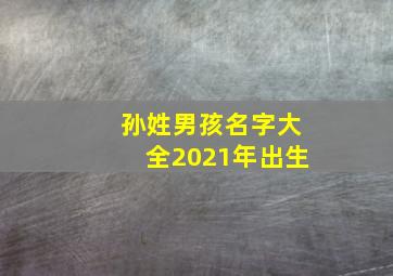 孙姓男孩名字大全2021年出生