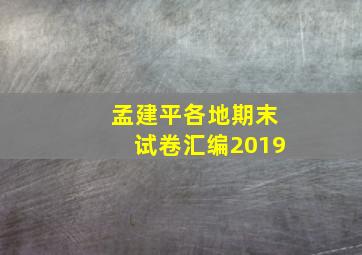 孟建平各地期末试卷汇编2019