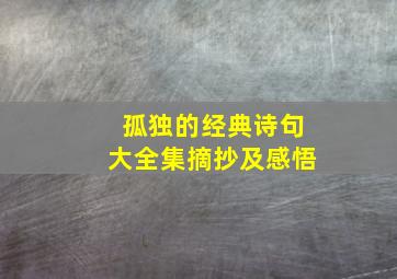 孤独的经典诗句大全集摘抄及感悟