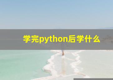 学完python后学什么