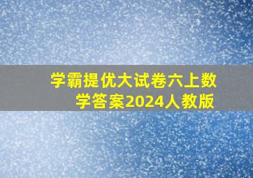 学霸提优大试卷六上数学答案2024人教版