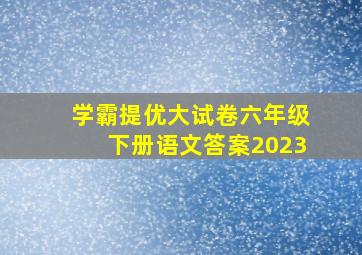 学霸提优大试卷六年级下册语文答案2023