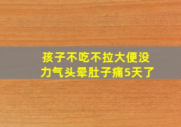 孩子不吃不拉大便没力气头晕肚子痛5天了