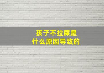 孩子不拉屎是什么原因导致的