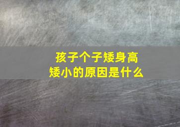 孩子个子矮身高矮小的原因是什么