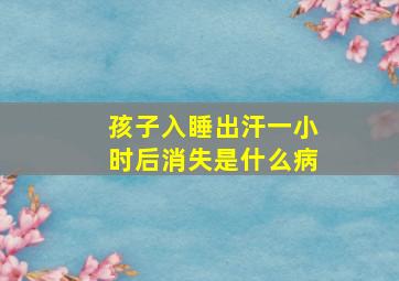 孩子入睡出汗一小时后消失是什么病