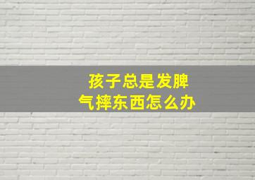 孩子总是发脾气摔东西怎么办