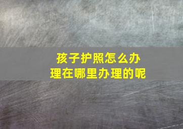 孩子护照怎么办理在哪里办理的呢