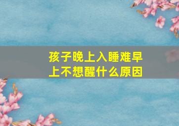 孩子晚上入睡难早上不想醒什么原因