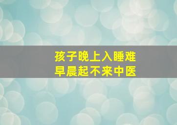 孩子晚上入睡难早晨起不来中医