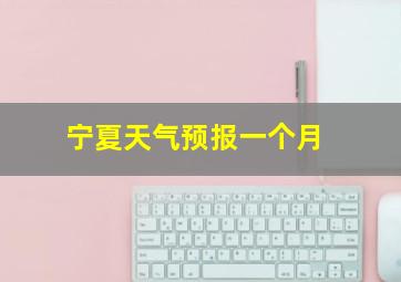 宁夏天气预报一个月