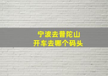 宁波去普陀山开车去哪个码头