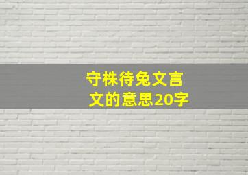 守株待兔文言文的意思20字