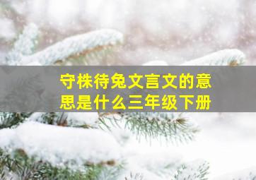 守株待兔文言文的意思是什么三年级下册