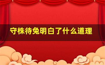 守株待兔明白了什么道理