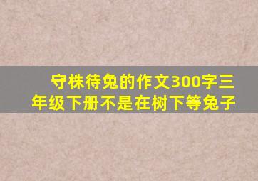 守株待兔的作文300字三年级下册不是在树下等兔子