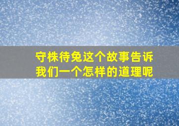 守株待兔这个故事告诉我们一个怎样的道理呢