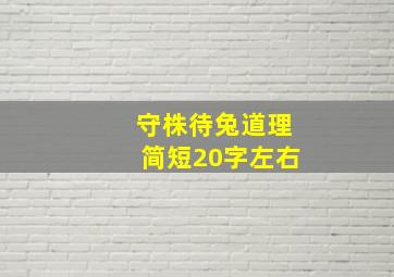 守株待兔道理简短20字左右