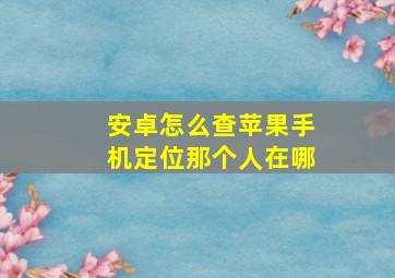 安卓怎么查苹果手机定位那个人在哪