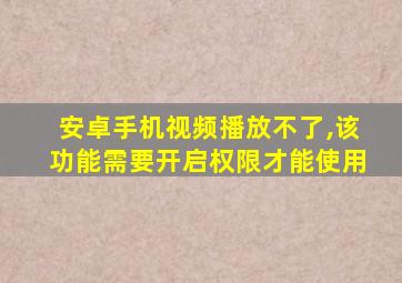 安卓手机视频播放不了,该功能需要开启权限才能使用