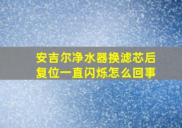 安吉尔净水器换滤芯后复位一直闪烁怎么回事